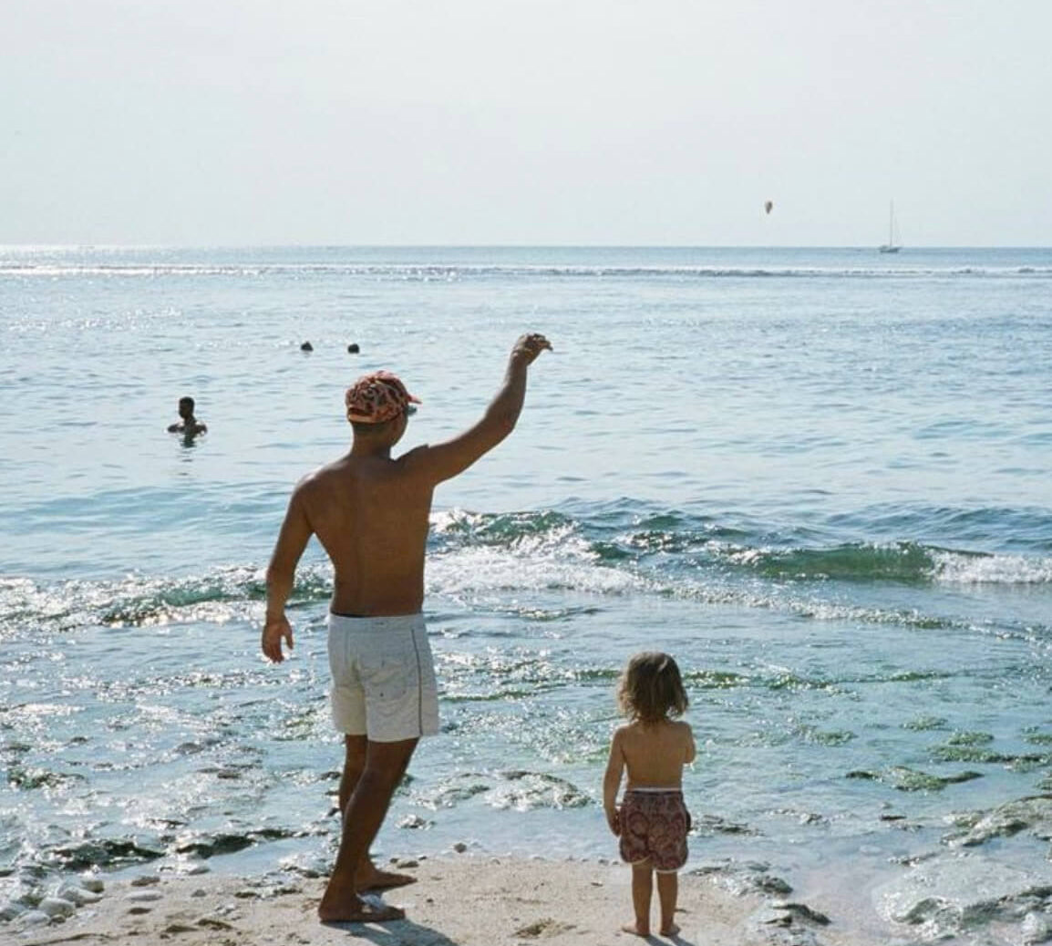 Travelling family with toddler in Bali on film