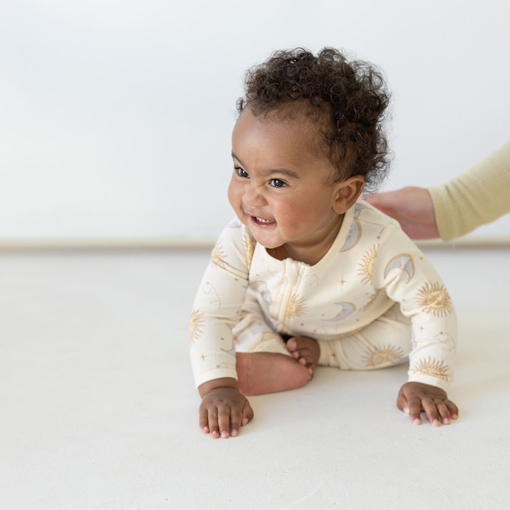 Baby bamboo jumpsuit sun and moon jumpsuit