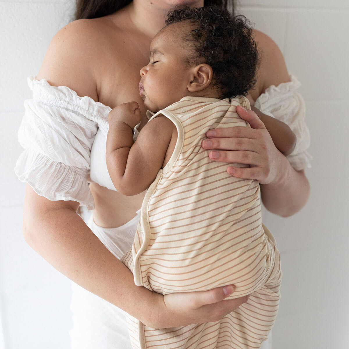 Baby sleeping in Bam Loves boo Slumber sack