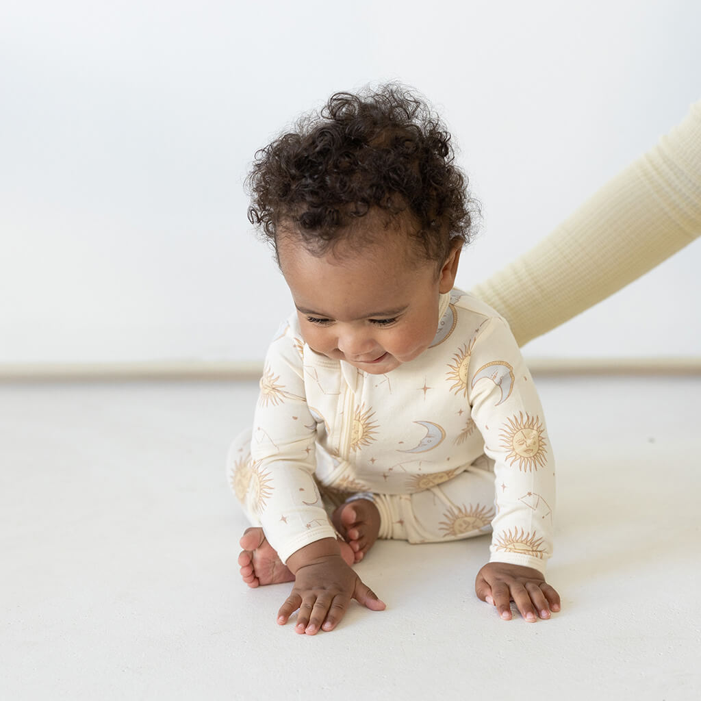 celestial zip baby bamboo jumpsuit