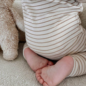 Essential stripe bamboo organic cotton baby zip jumpsuit