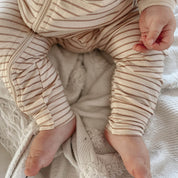 Essential stripe baby bamboo zippy jumpsuit