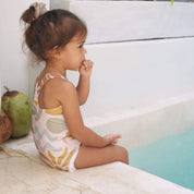 girls swimsuit one piece cross back Bam Loves Boo