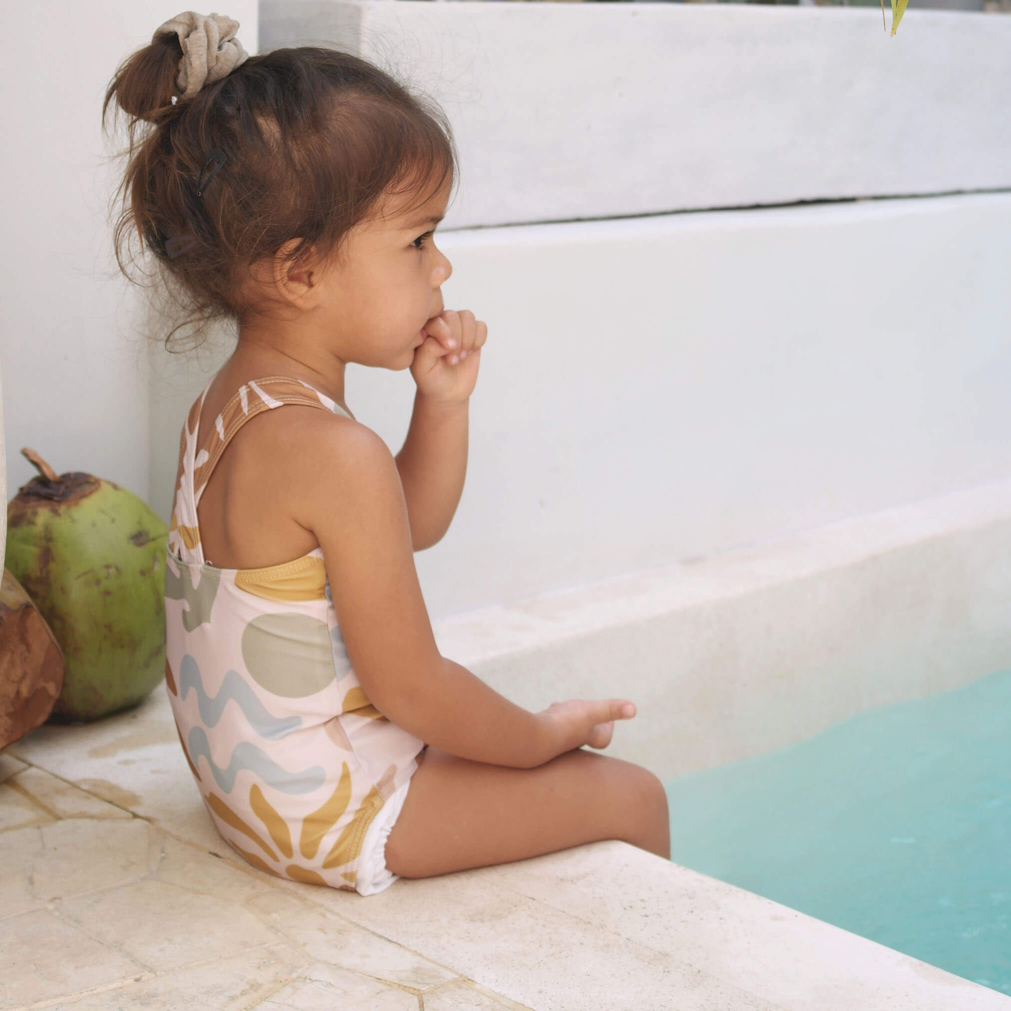 girls swimsuit one piece cross back Bam Loves Boo