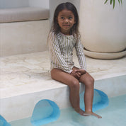 Girls stripe long sleeve swimsuit eco-friendly