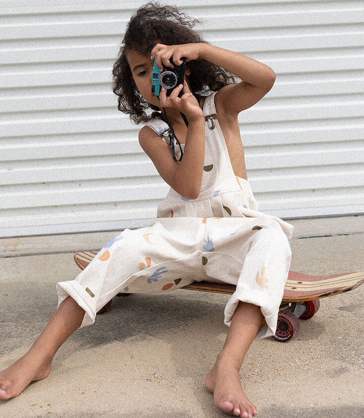 Organic Kids overalls Bam Loves Boo x Twin collective collaboration