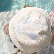 reversible organic cotton bucket hat for babies and kids