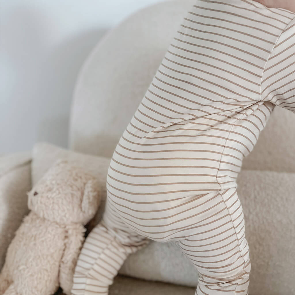 Stripe Bamboo organic cotton baby zippy jumpsuit