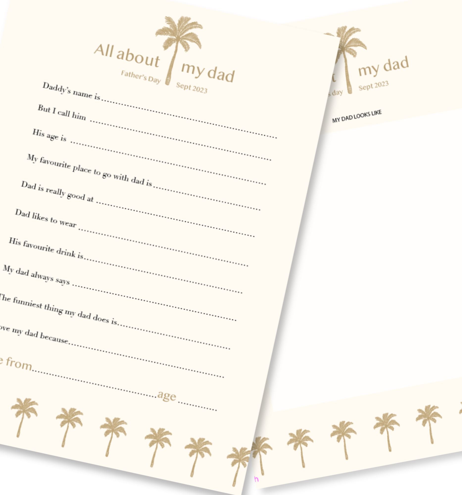 Fathers Day questionnaire for kids Download Bam Loves Boo