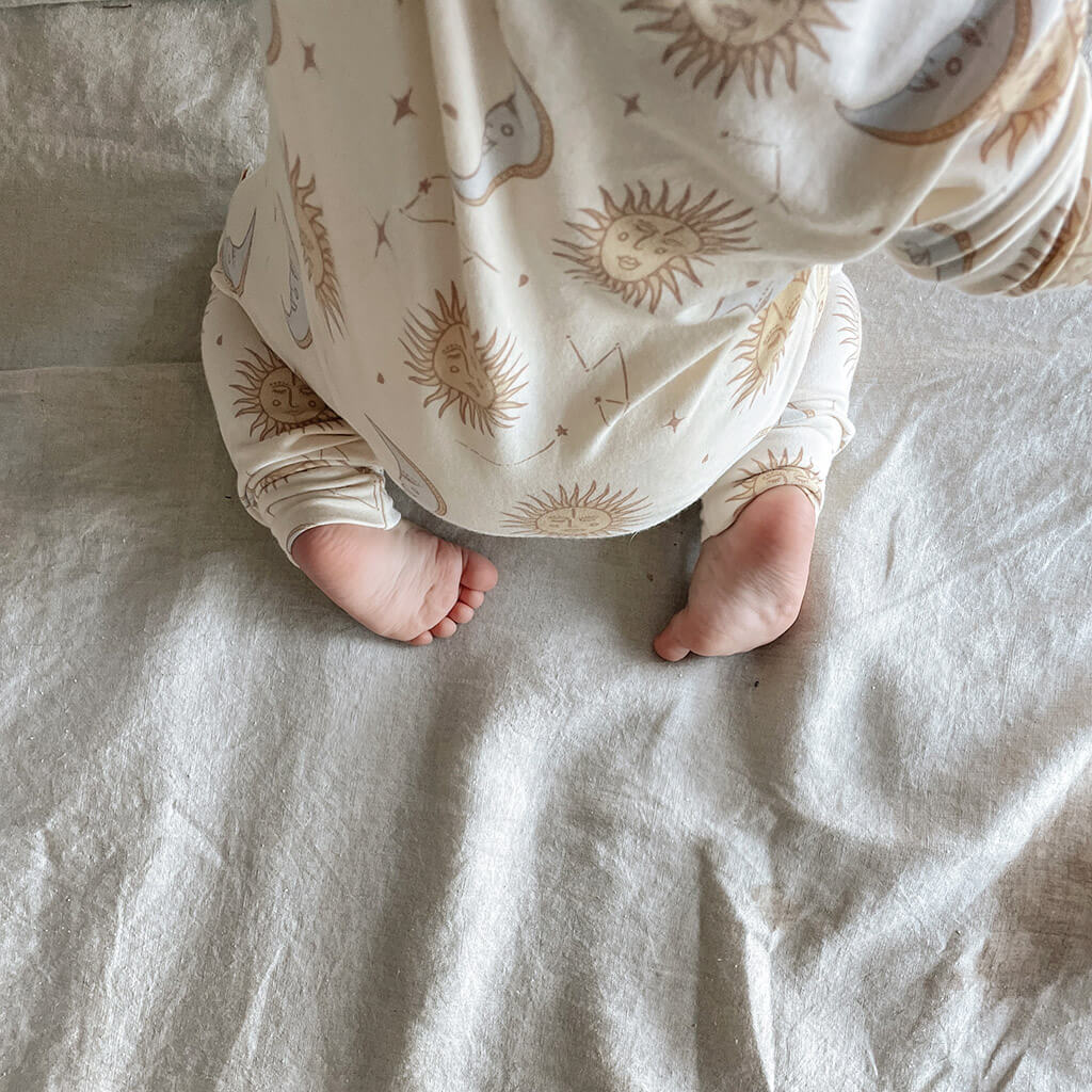 Sun and Moon Bamboo organic cotton baby zip jumpsuit