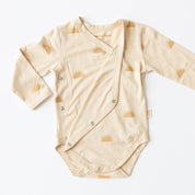 beige sun baby Kimono long sleeve onesie