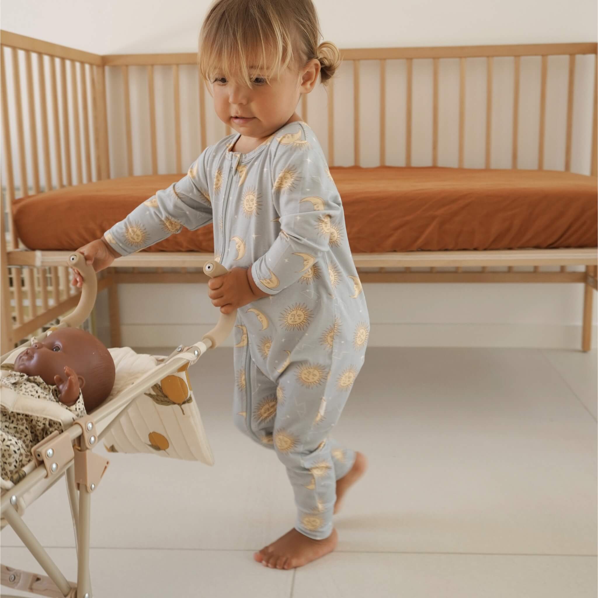 Celestial Zip Jumpsuit  Dusty Blue