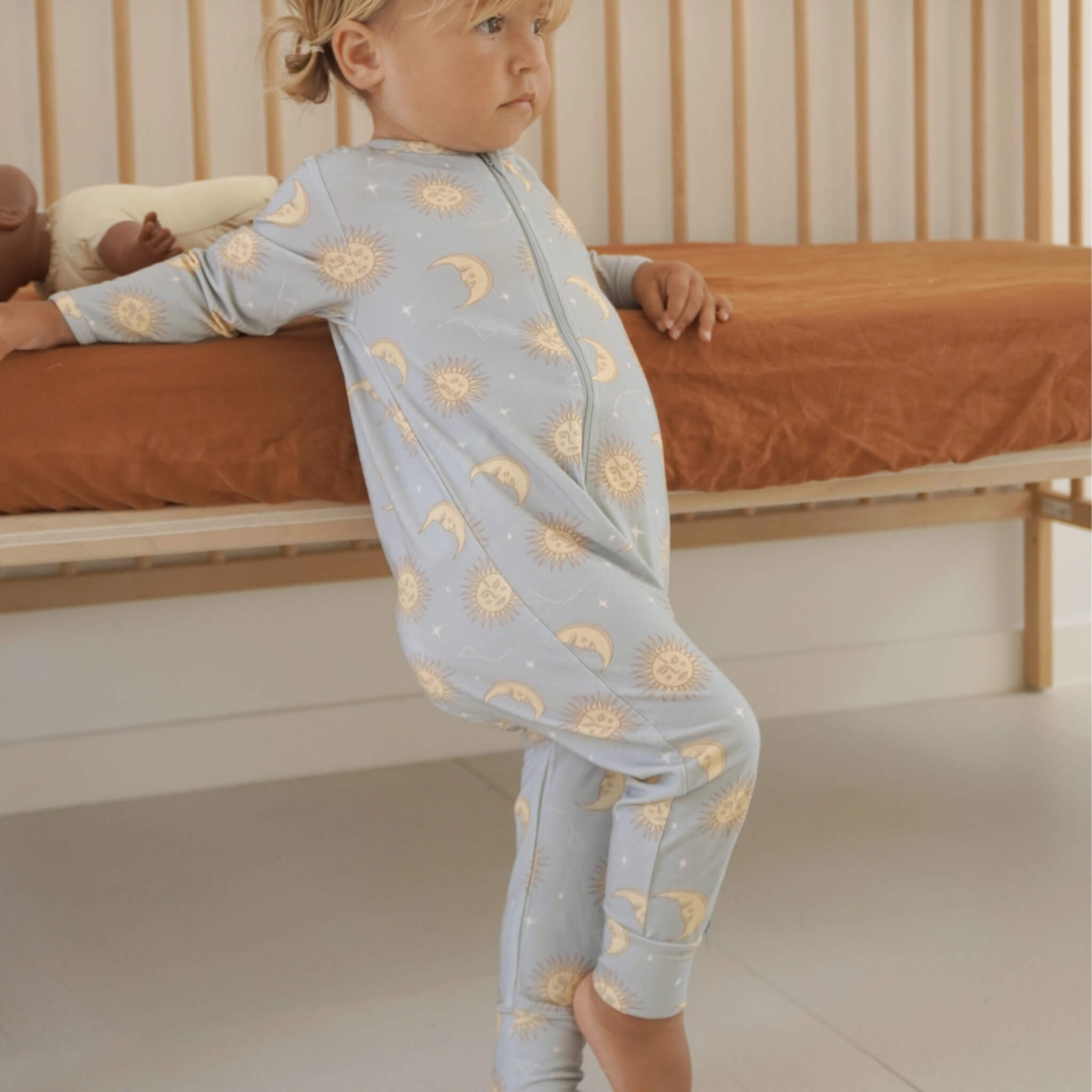 Celestial Zip Jumpsuit  Dusty Blue