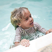 kids swim rashie green stripe in Pool