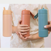stone blue cream  475ml montii kids drink bottle