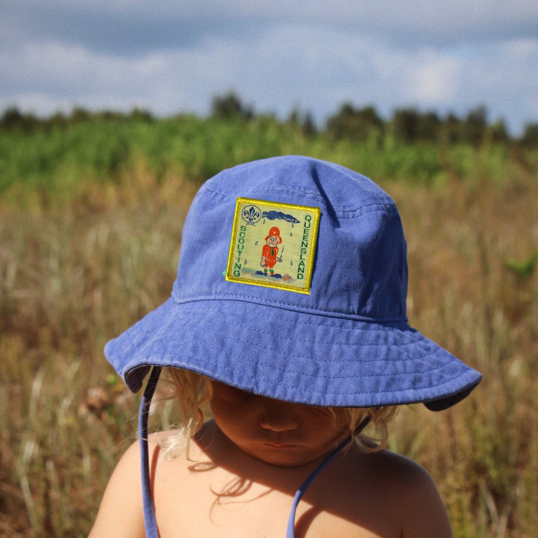 Organic Scout Sun Hat - Ocean Blue