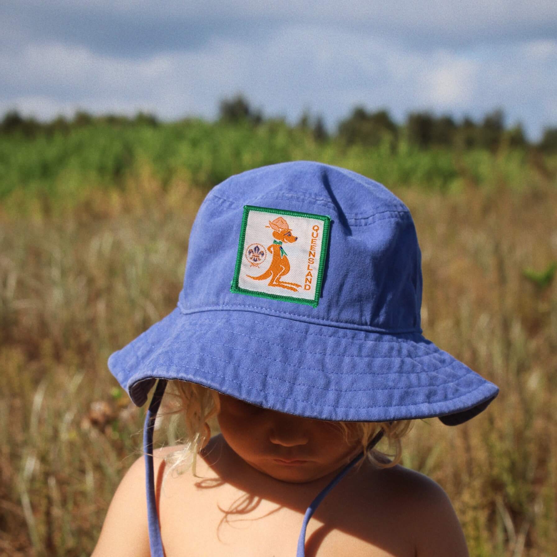 Organic Scout Sun Hat - Ocean Blue