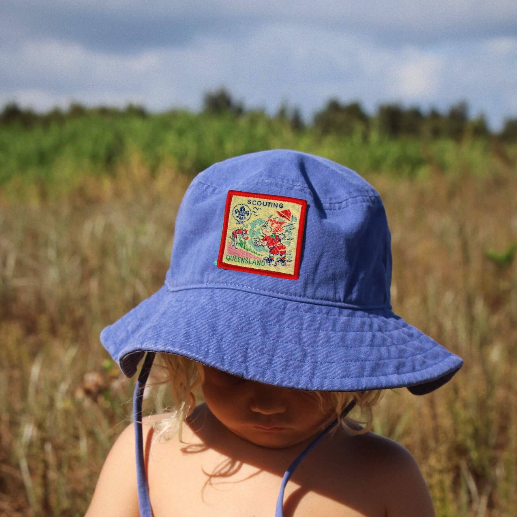 Organic Scout Sun Hat - Ocean Blue