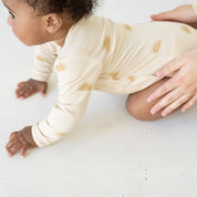 sun printed bamboo kimono wrap baby onesie