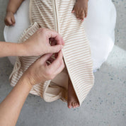 Two way double zip feature on baby sleeping bag
