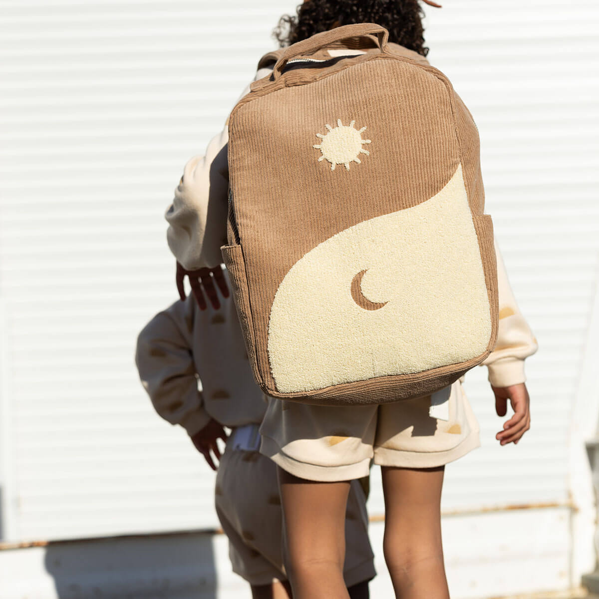 Large organic cotton kids yin yang backpack