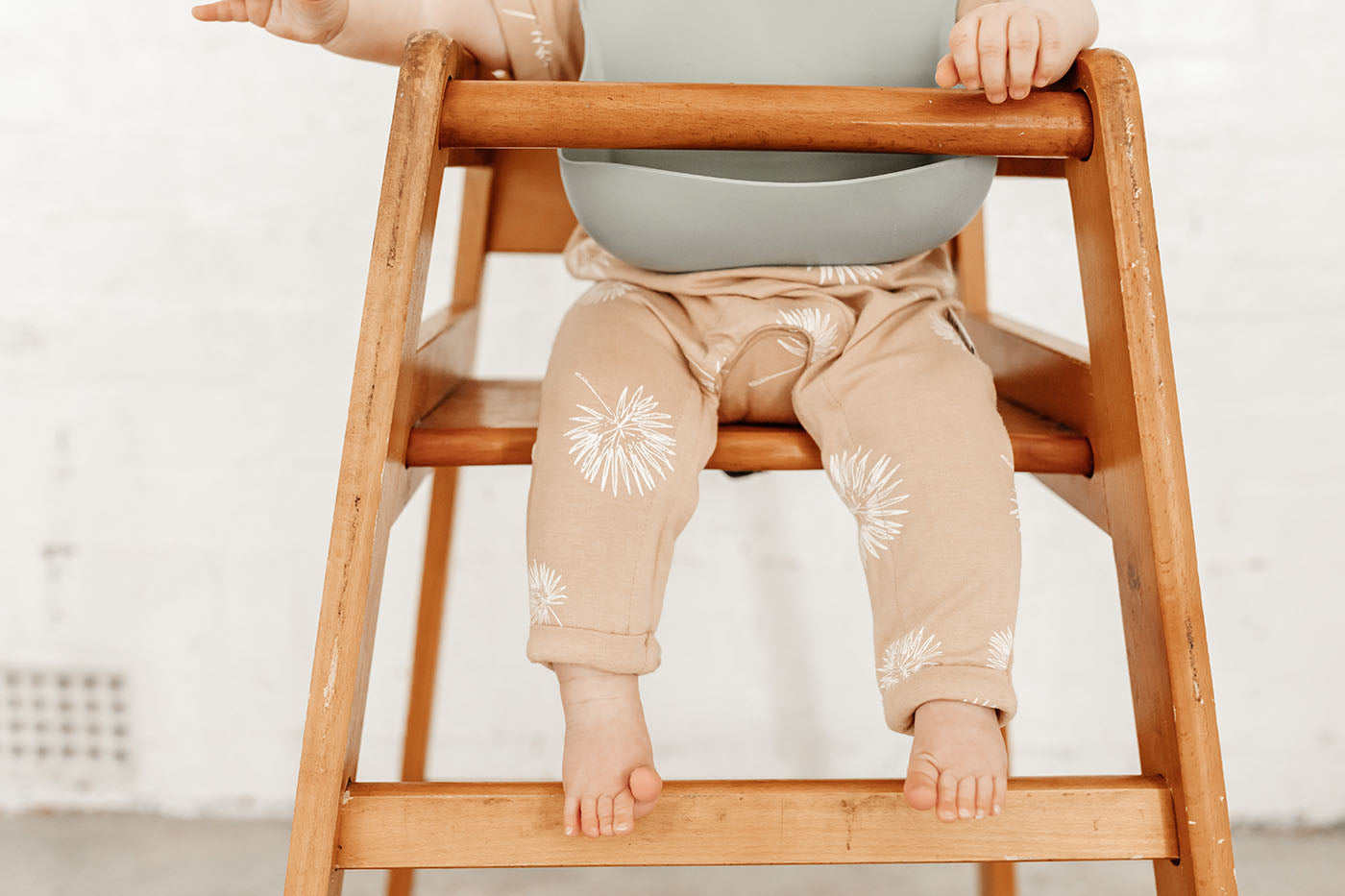 Short sleeve baby Jumpsuit with all over palm print in honey colour by Bam Loves Boo