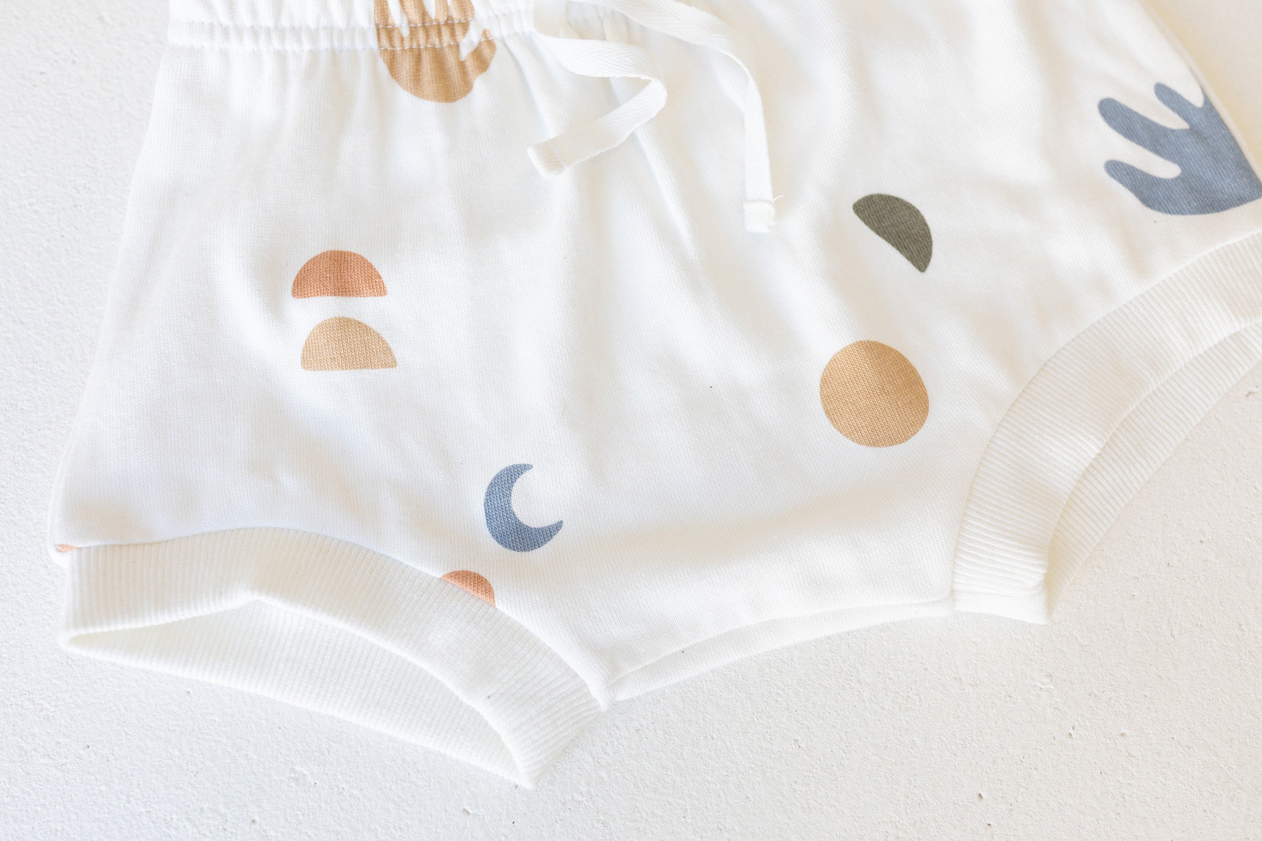 Elements Bamboo fleece shorts. white bamboo fleece by Bam Loves Boo