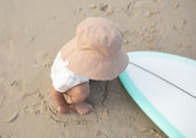 reversible organic cotton bucket hat for babies and kids