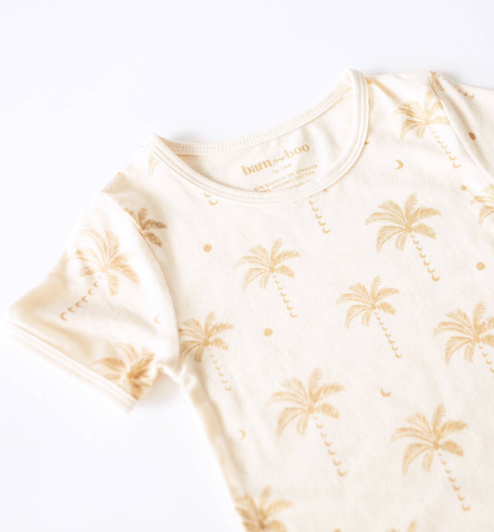 Oasis Palm Tree cream baby onesie by Bam Loves Boo