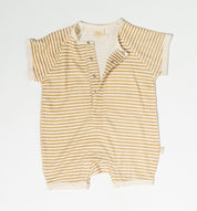 Striped Bamboo and organic cotton Fleece jumpsuit by Bam Loves Boo