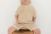 Striped Bamboo and organic cotton Fleece jumpsuit by Bam Loves Boo