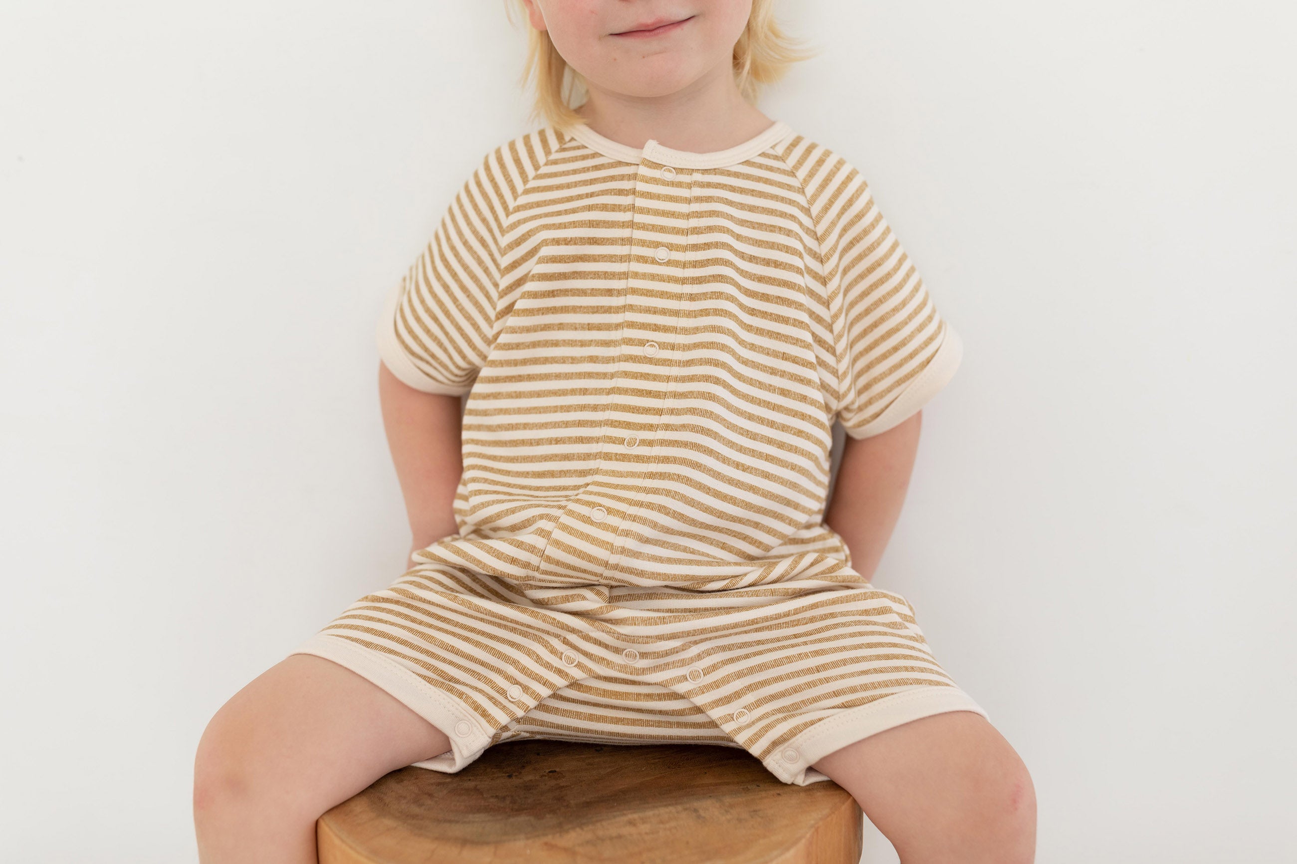 Striped Bamboo and organic cotton Fleece jumpsuit by Bam Loves Boo