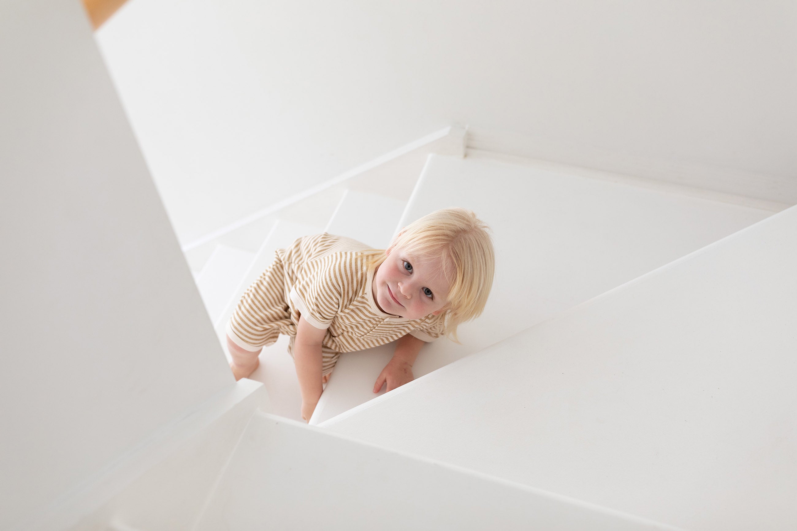 Striped Bamboo and organic cotton Fleece jumpsuit by Bam Loves Boo