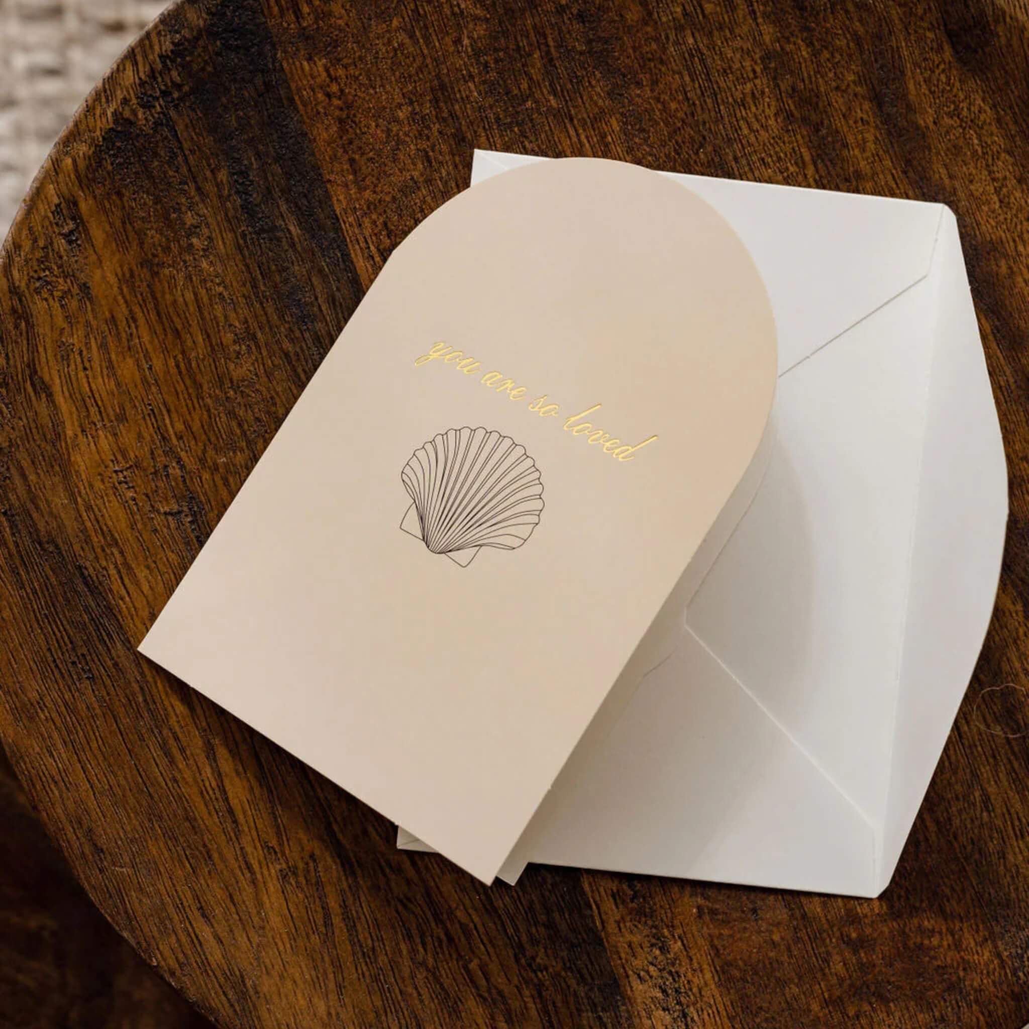 Arch Greeting Card - You are so loved - Shell