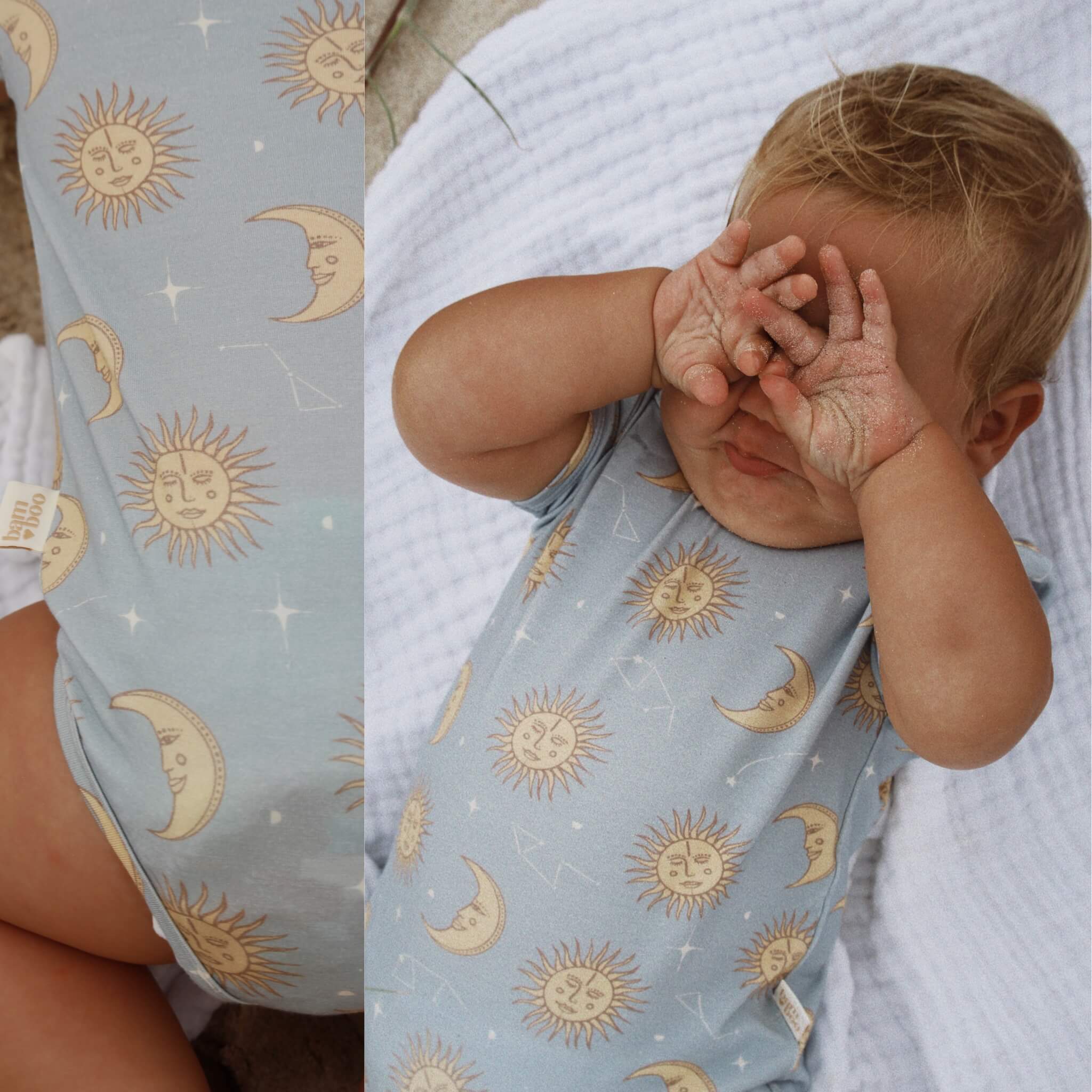 Celestial Short Sleeved Onesie Blue