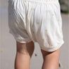 bamboo kids shorts cream with printed palm trees