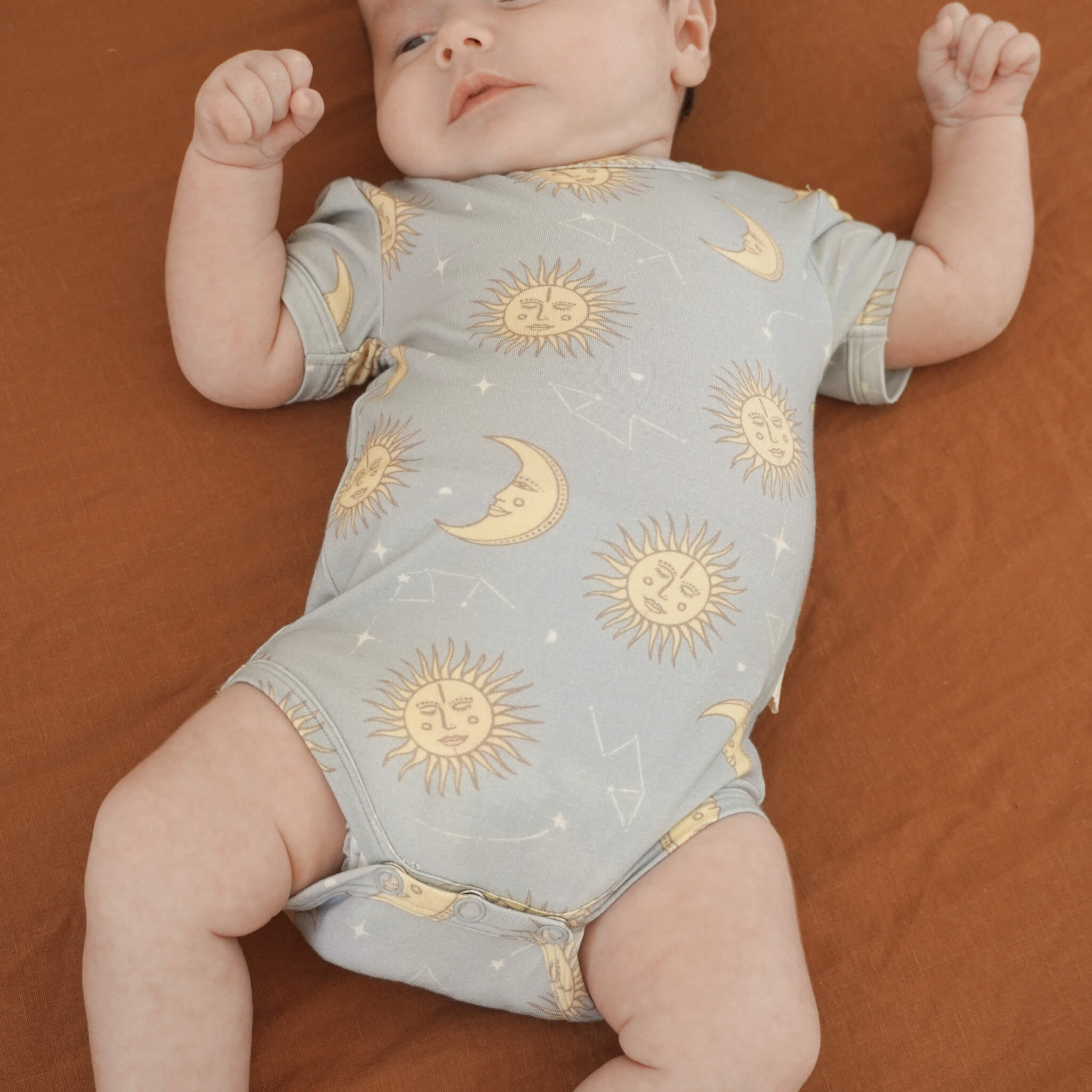 Celestial Short Sleeved Onesie Blue