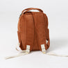 back view of kids organic cotton rust backpack