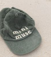 Green kids cap with mini muse embroidery