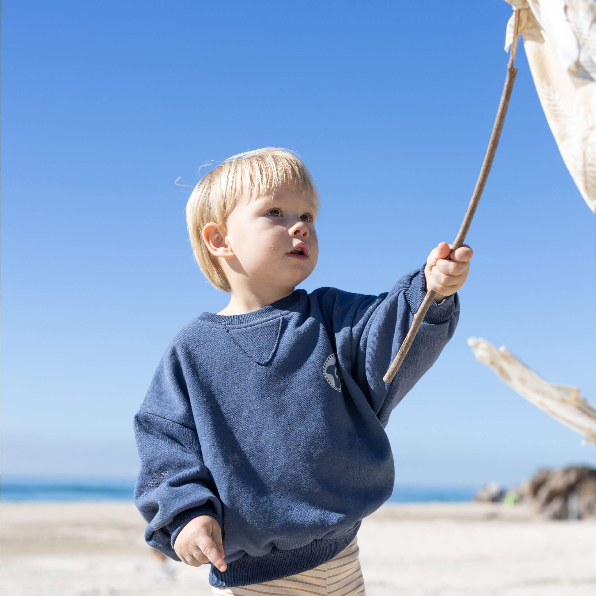 Kids jumper with back print bam loves boo organic cotton