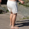cream bamboo shorts with mini p[alm tree print