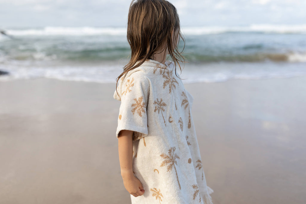 Kids Palm Tree Poncho Beach towel