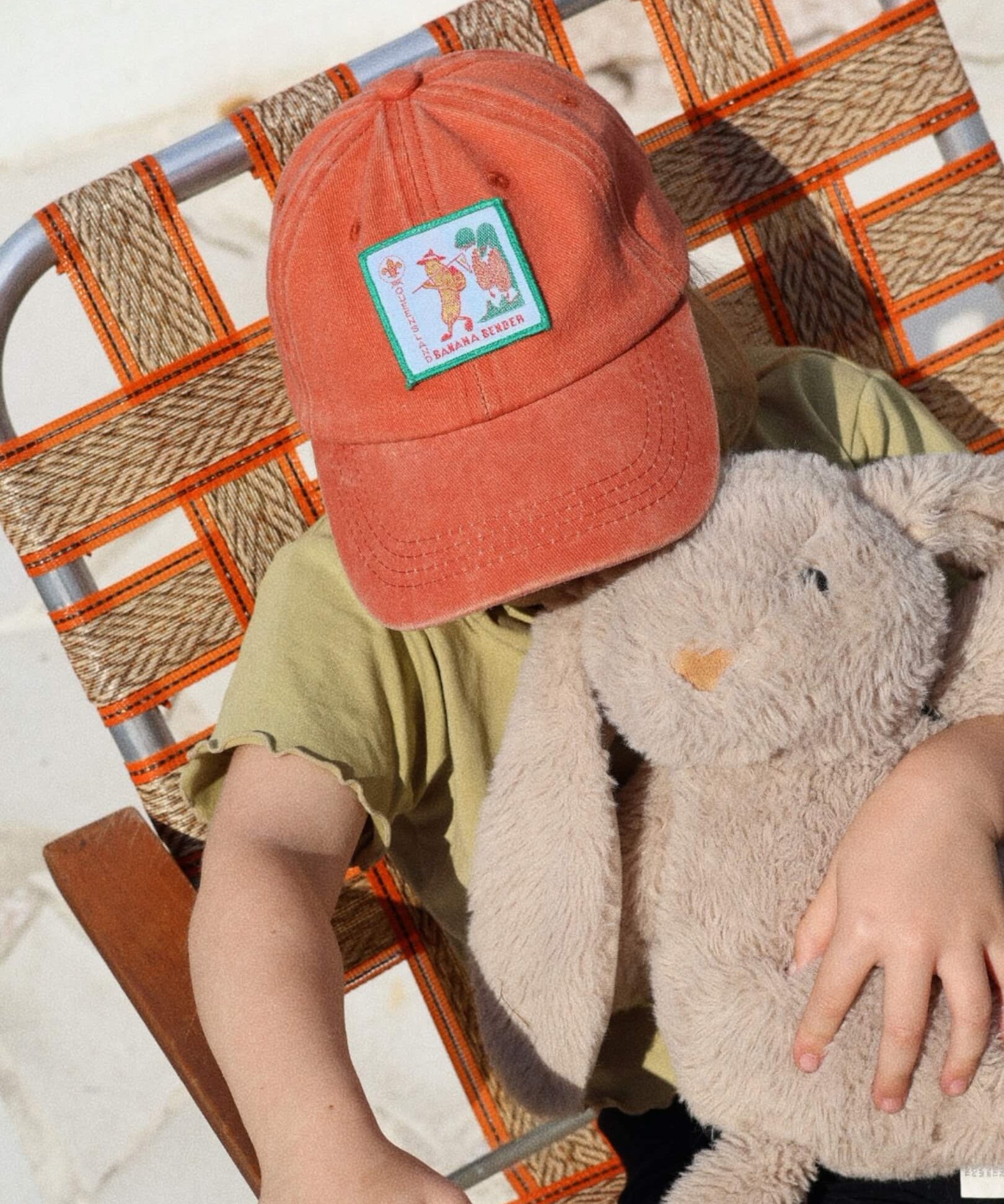 retro 90s kids red cap with scout badge
