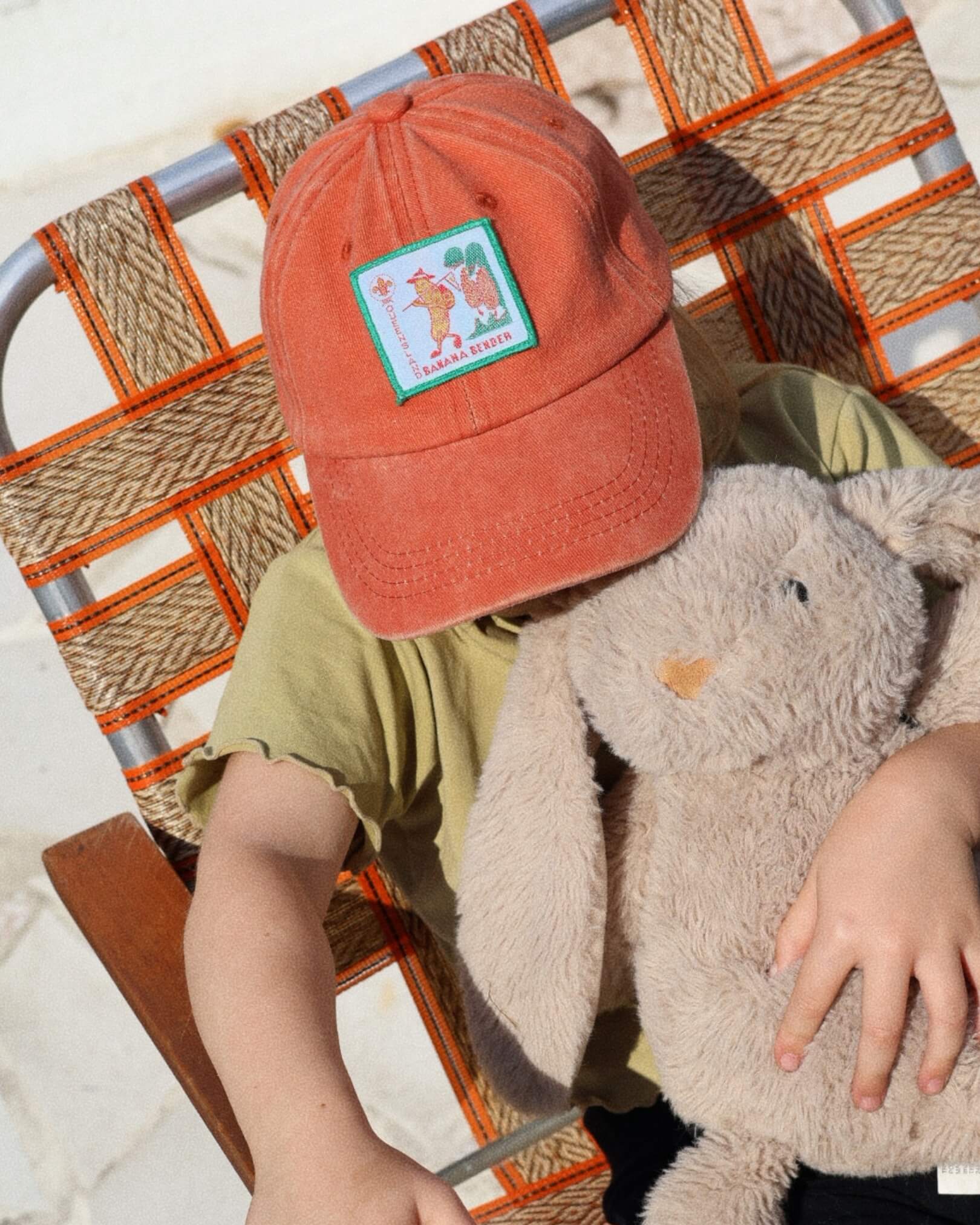 retro 90s kids red cap with scout badge