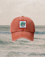 retro 90s kids red cap with scout badge roo