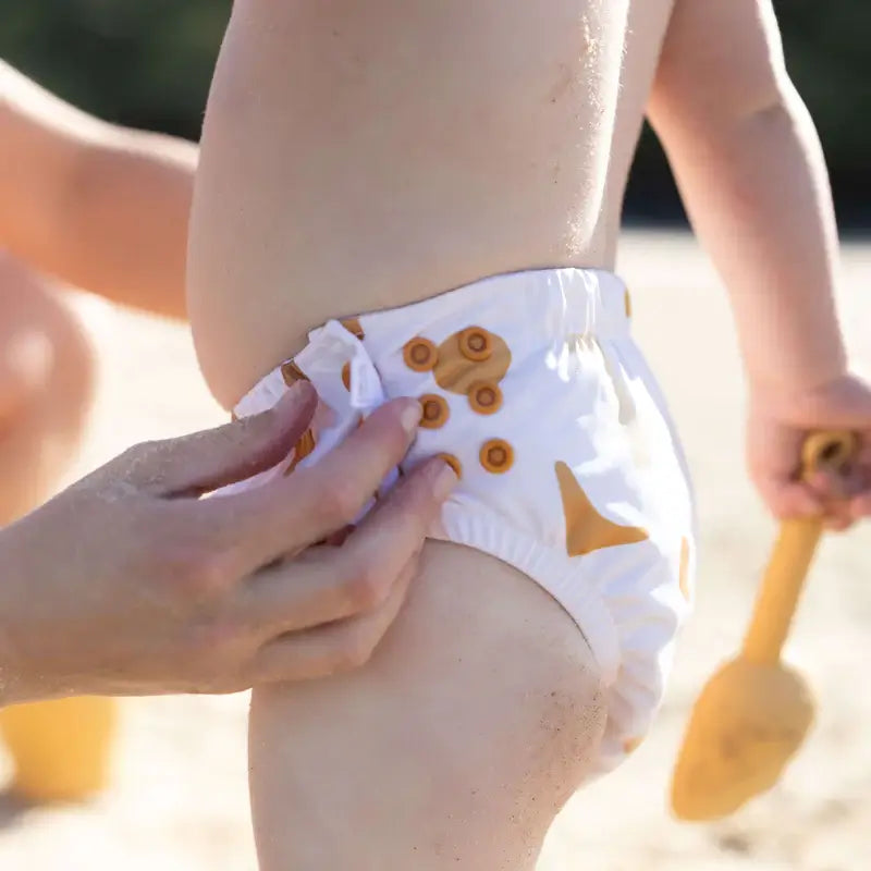Apricot baby swim nappy by bare and boho
