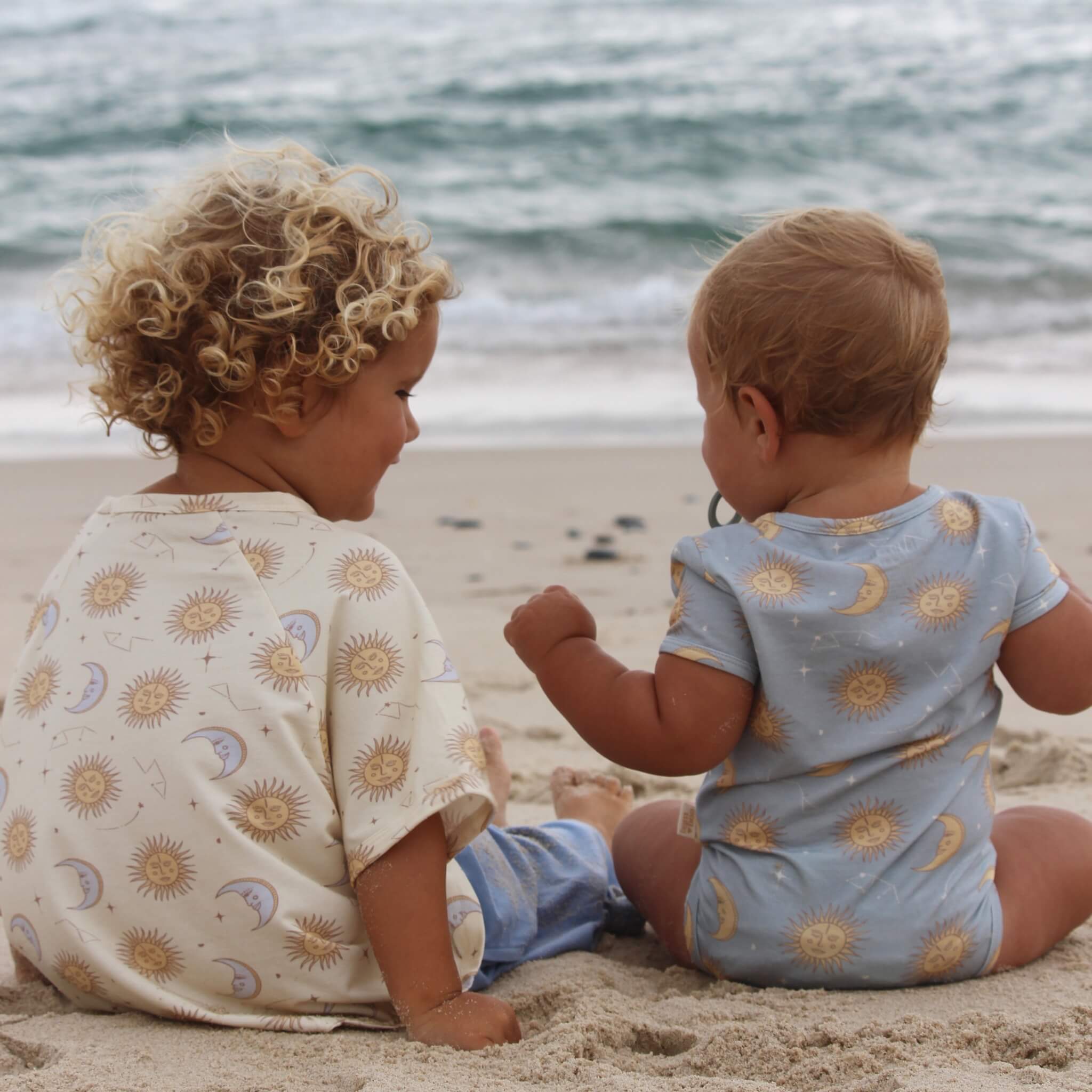 Celestial Short Sleeved Onesie Blue