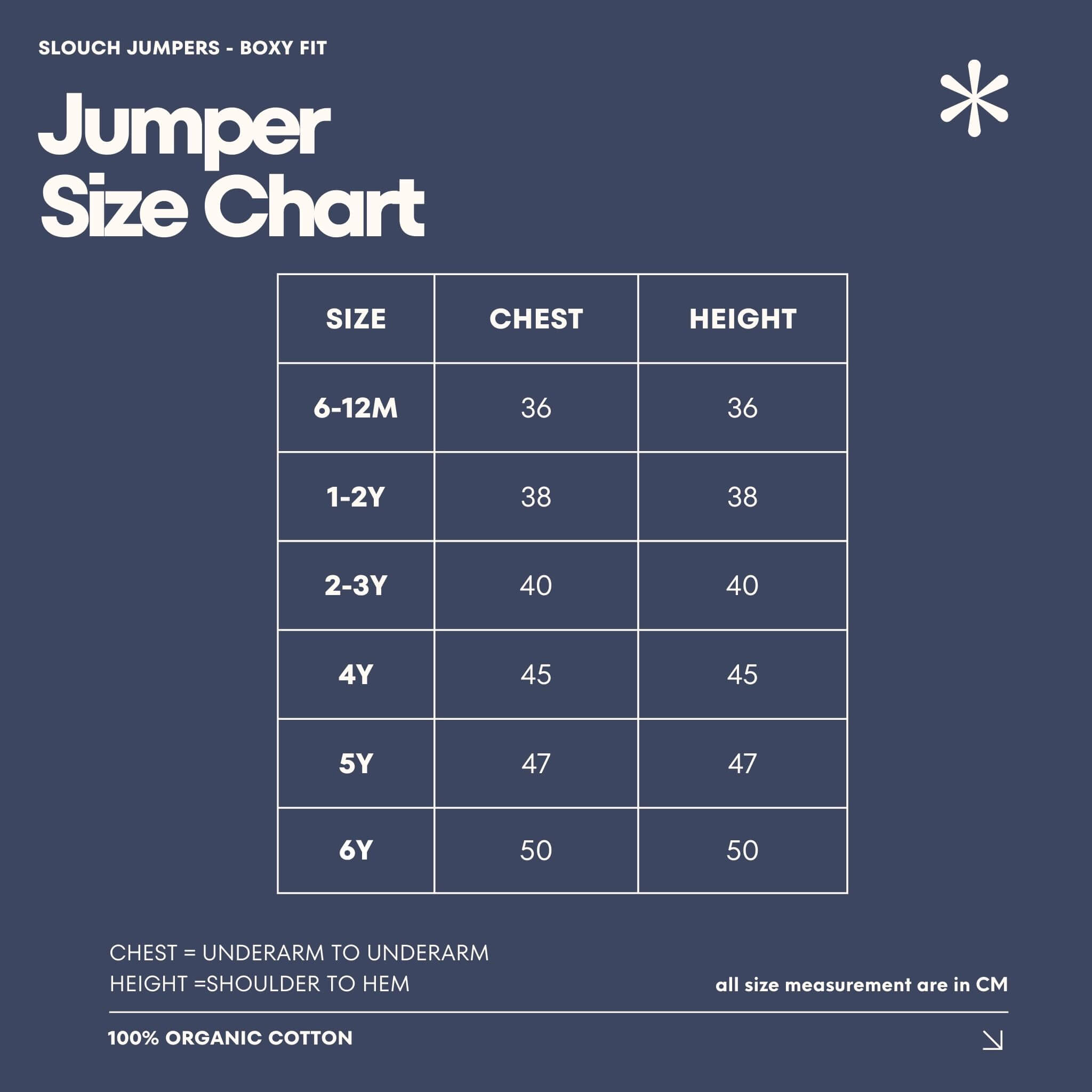 bam loves boo jumpers size chart