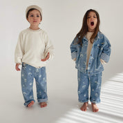 denim Jeans and jacket Bam Loves Boo X Twin collective