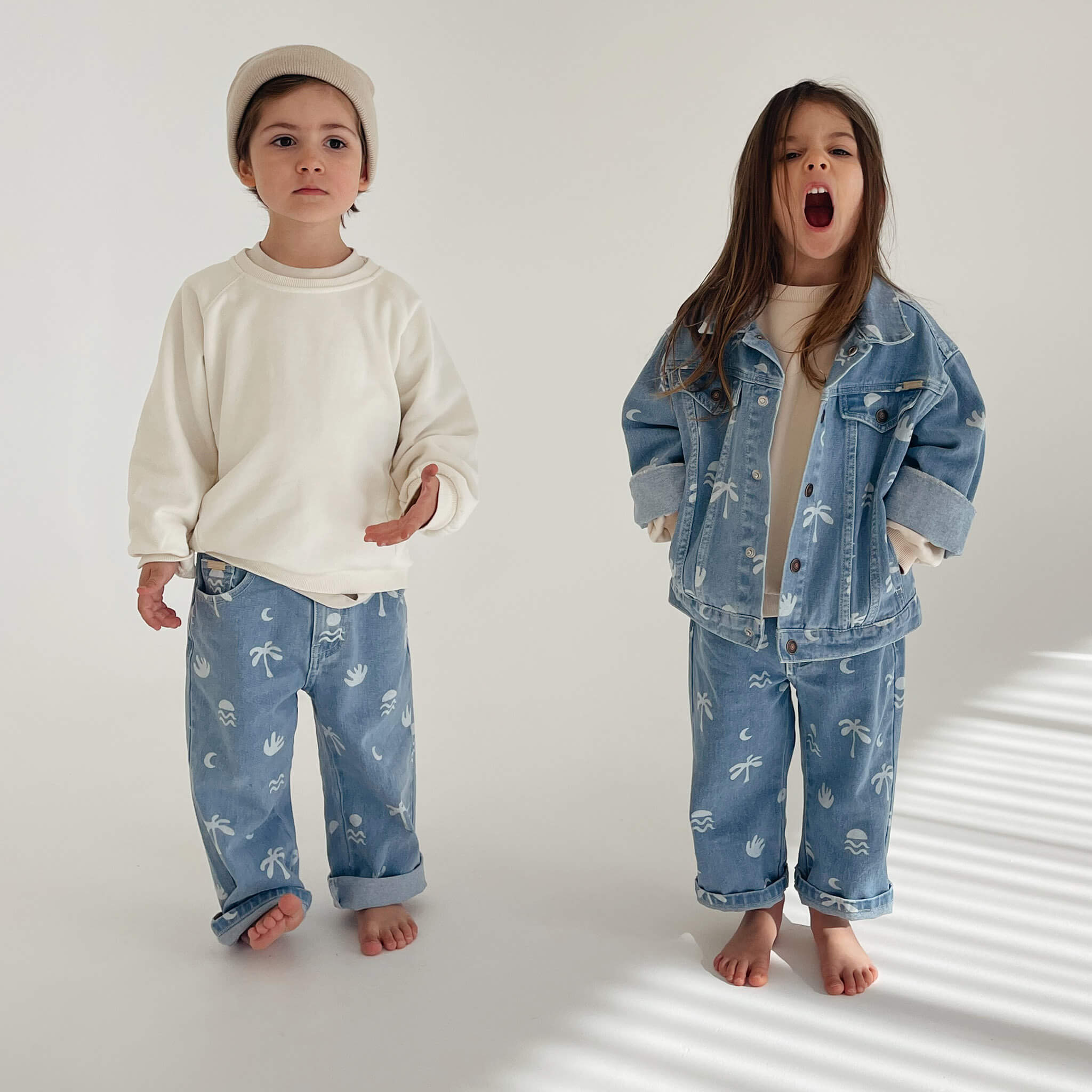 denim Jeans and jacket Bam Loves Boo X Twin collective
